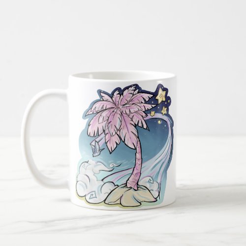 Pink Palm  Blue Bird Mug