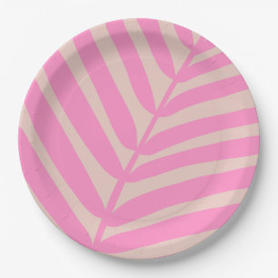 Pink Palm Leaf Paper Plates