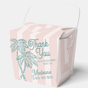 Pink Palm Spring Pastel Beach Baby Shower Favor Boxes