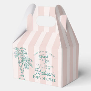 Pink Palm Spring Pastel Beach Baby Shower Favor Boxes