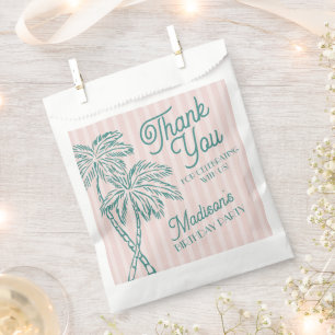 Pink Palm Spring Pastel Beach Birthday Party Favor Bag