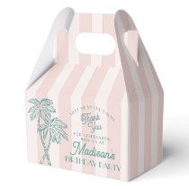 Pink Palm Spring Pastel Beach Birthday Party Favor Boxes