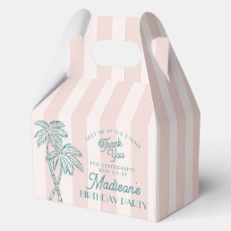 Pink Palm Spring Pastel Beach Birthday Party Favor Boxes
