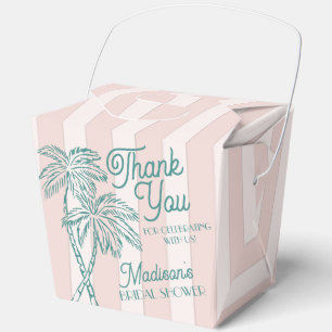 Pink Palm Spring Pastel Beach Bridal Shower Favor Boxes