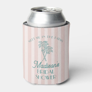 Pink Palm Spring Pastel Beach Bridal Shower Favors Can Cooler