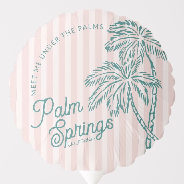 Pink Palm Spring Pastel Beach Party Favors Balloon (Front)