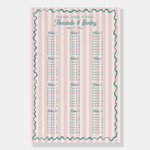 Pink Palm Springs Beach Party Seating Chart Foam Board