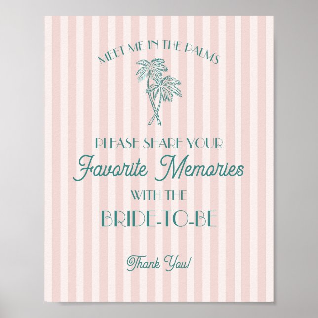 Pink Palm Springs Favorite Memories with Bride Poster (Front)