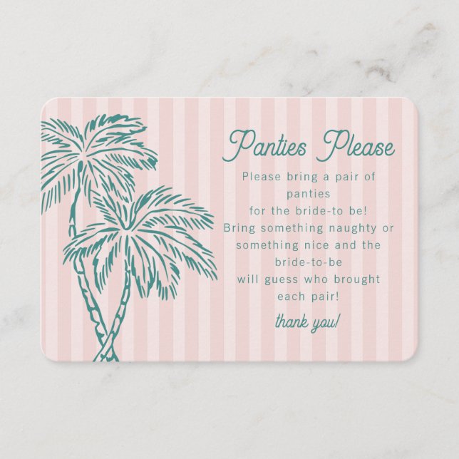 Pink Palm Springs Pastel Beach Panties Plea Insert (Front)