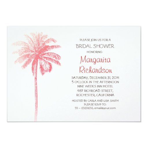 Palm Tree Bridal Shower Invitations 9