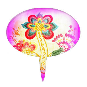 pink palm tree cake pick