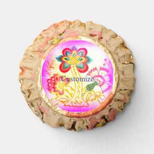 pink palm tree edible frosting sheets reese's peanut butter cups