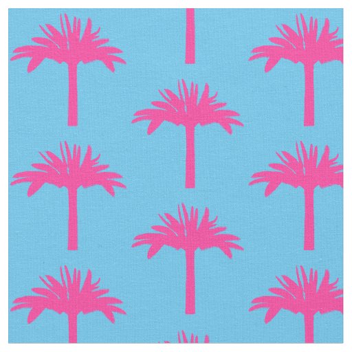 Pink Palm Tree Fabric