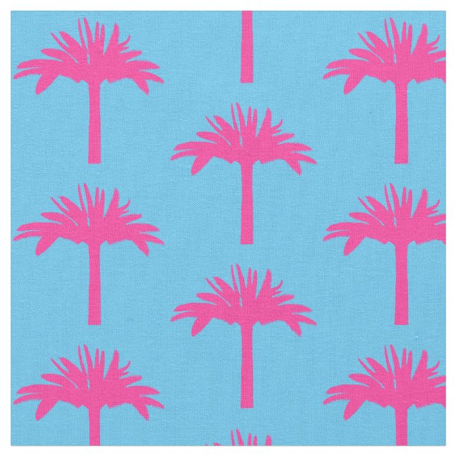 Pink Palm Tree Fabric (Close Up)