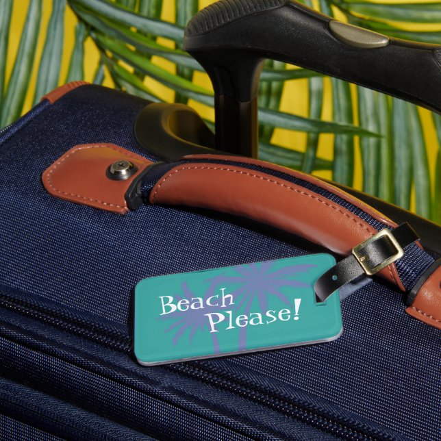 Pink Palm Tree Luggage Tag (Front Insitu 3)