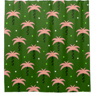 Pink Palm Tree Shower Curtain
