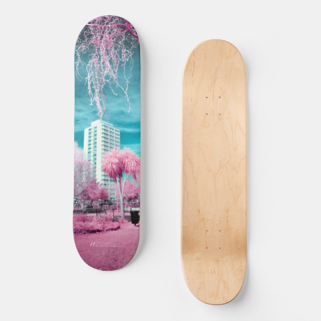 Pink Palm Tree Skateboard (Front)