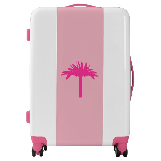 Pink Palm Tree Suitcase (Front)
