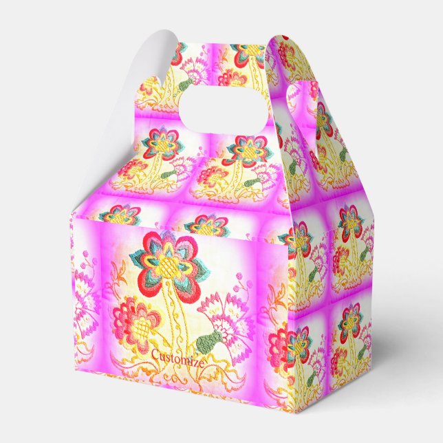 Pink palm tree Thunder_Cove Favor Boxes (Front Side)