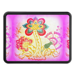 pink palm tree trailer hitch cover