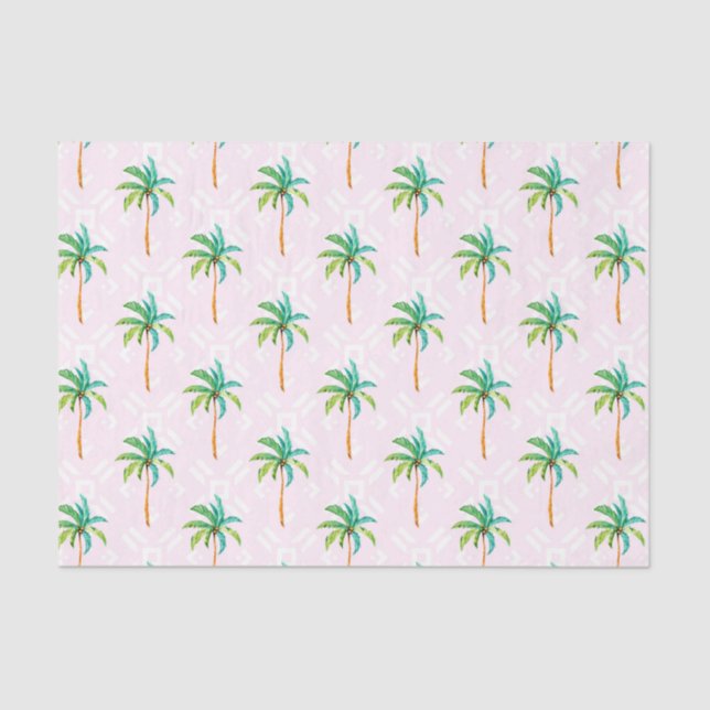 Pink Palm Trees (Design 73 Pink Series) Tissue Paper (Front)