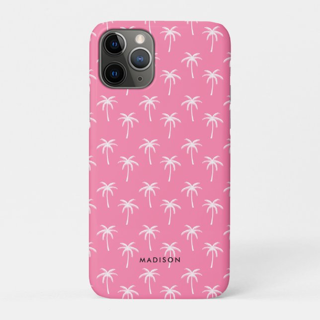 Pink Palm Trees Pattern Case-Mate iPhone Case (Back)