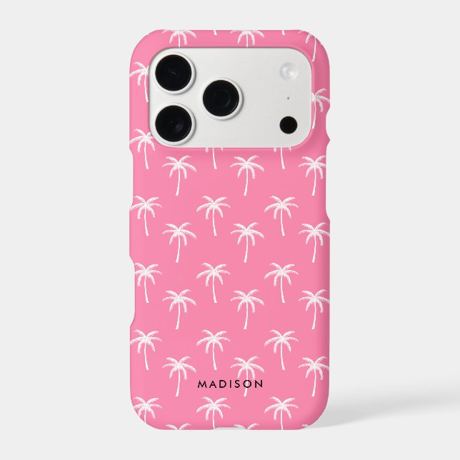 Pink Palm Trees Pattern Case-Mate iPhone Case (Back)
