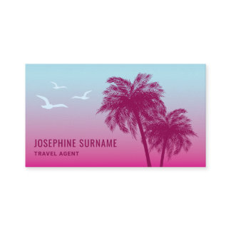 Pink Palm Trees Tropical Sunset Travel Agent Business Card