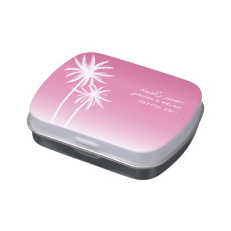 Pink Palm Trees Wedding Jelly Belly™ Tin