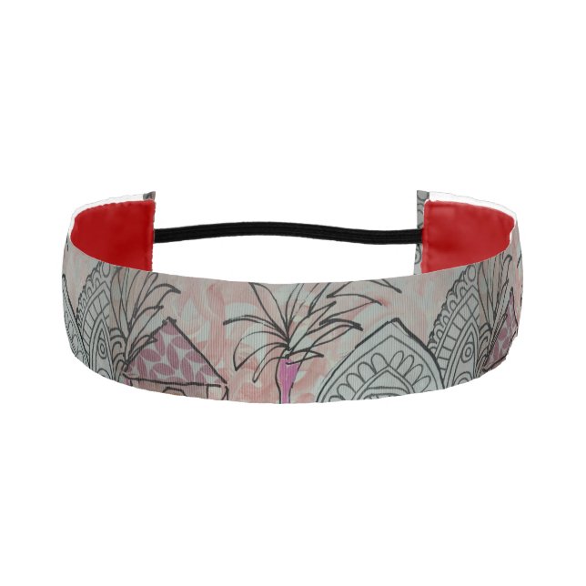 Pink Palmtree Athletic Headband (Front)