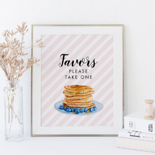 Pink Pancake Bridal Shower Brunch Favor Sign