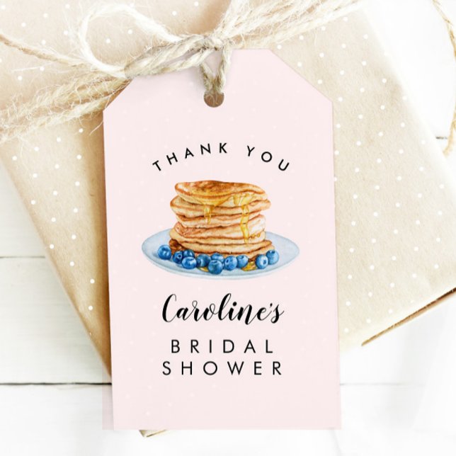 Pink Pancake Bridal Shower Brunch Favor Tag (Creator Uploaded)