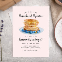 Pink Pancakes Pajamas Birthday Invitation