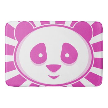 Pink Panda Bear - Adorable Pink White Panda Girls Bath Mat by inkbrook at Zazzle