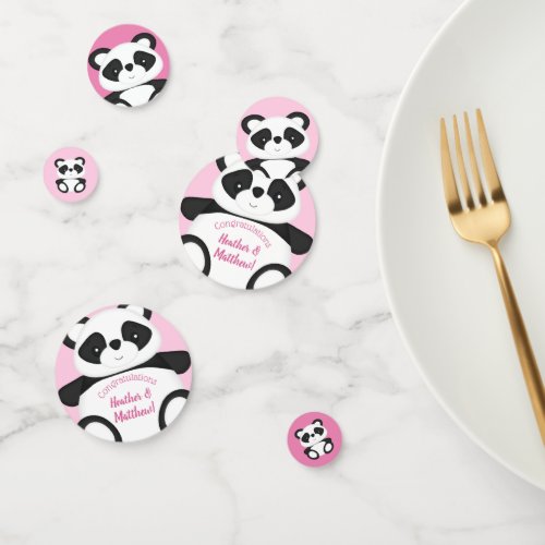 Pink Panda Bear Baby Shower Confetti
