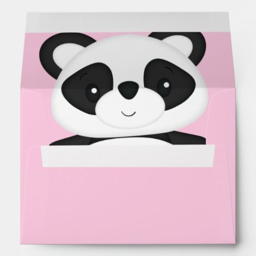 Pink Panda Bear Baby Shower Envelope