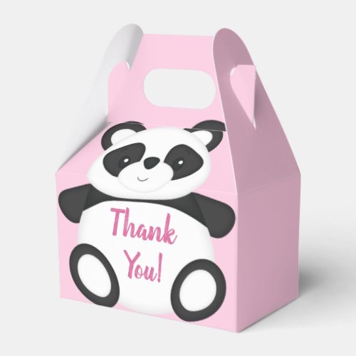 Pink Panda Bear Baby Shower Favor Boxes