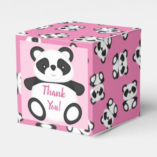 Pink Panda Bear Baby Shower Favor Boxes