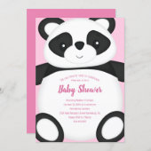 Pink Panda Bear Baby Shower Invitation (Front/Back)