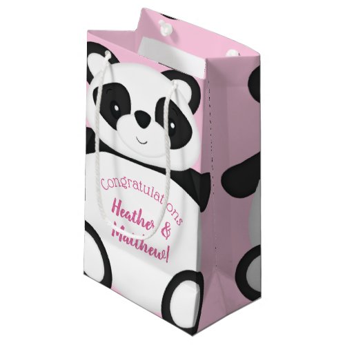 Pink Panda Bear Baby Shower Small Gift Bag