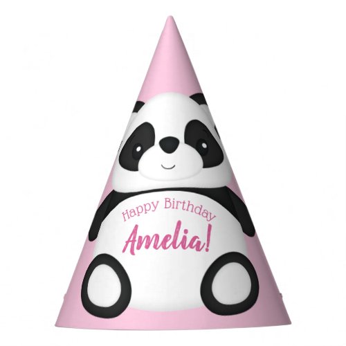 Pink Panda Bear Birthday Party Party Hat