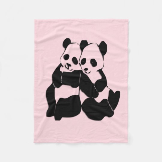 Pink Panda Bears Fleece Blanket