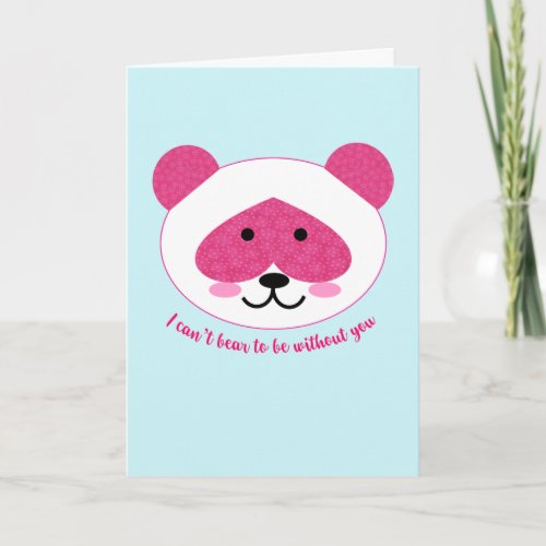 Pink Panda Missing You Card