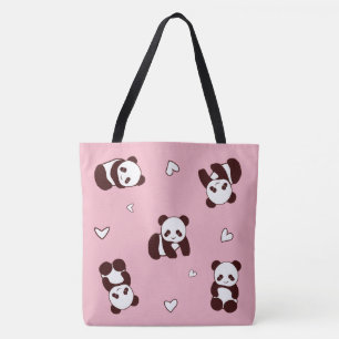 Pink Panda Tote Bag
