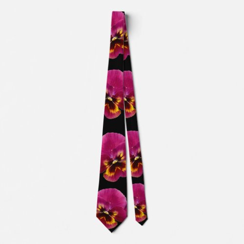 Pink Pansies Passion Neck Tie