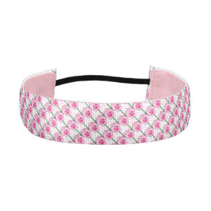 Pink pansies - retro wallpaper pattern athletic headband