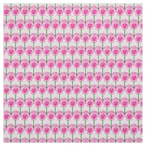 Pink pansies - retro wallpaper pattern fabric