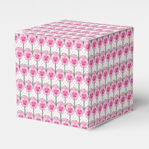 Pink pansies _ retro wallpaper pattern favor boxes