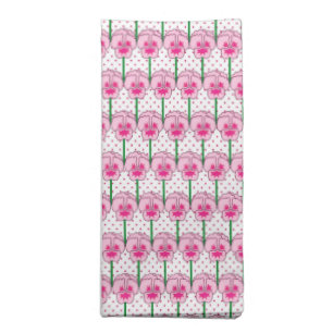 Pink pansies - retro wallpaper pattern napkin