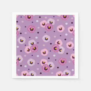 Pink pansies, seamless pattern napkins